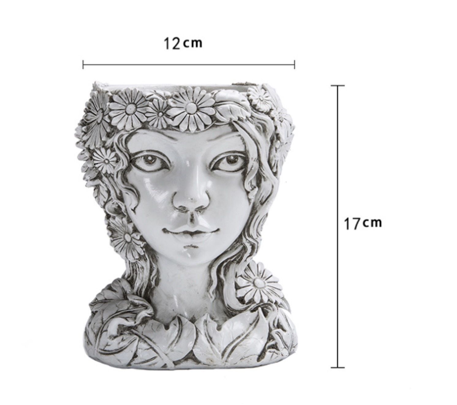 Small Goddess Flowerpot - Blanc