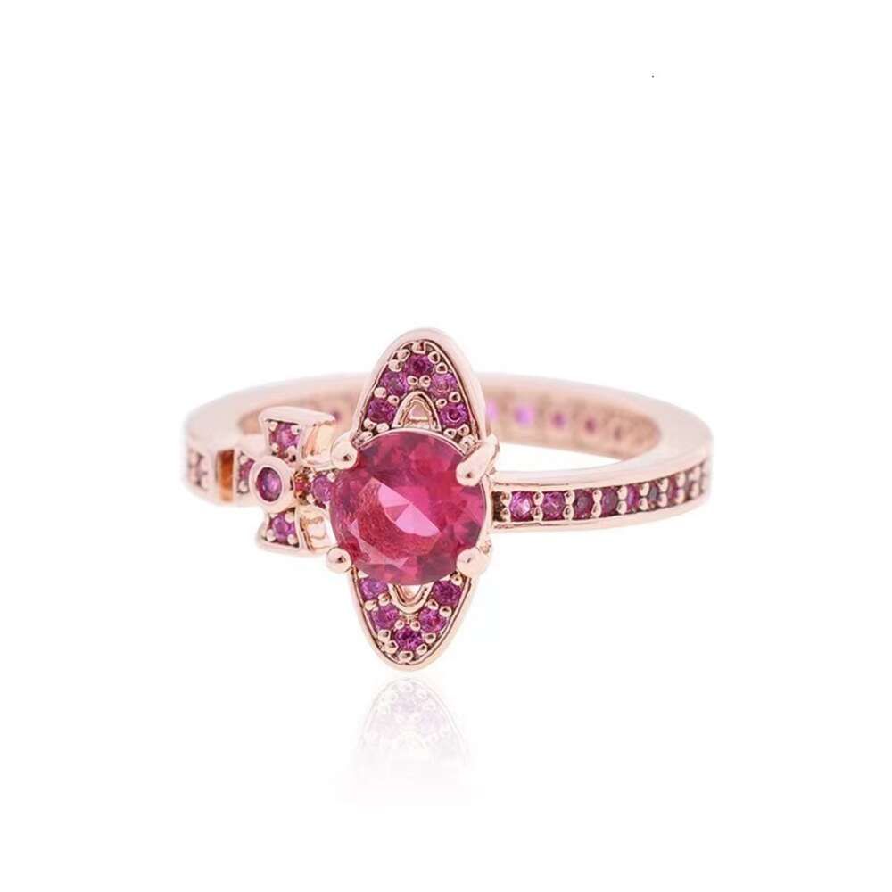 Wine Red Diamond Ring