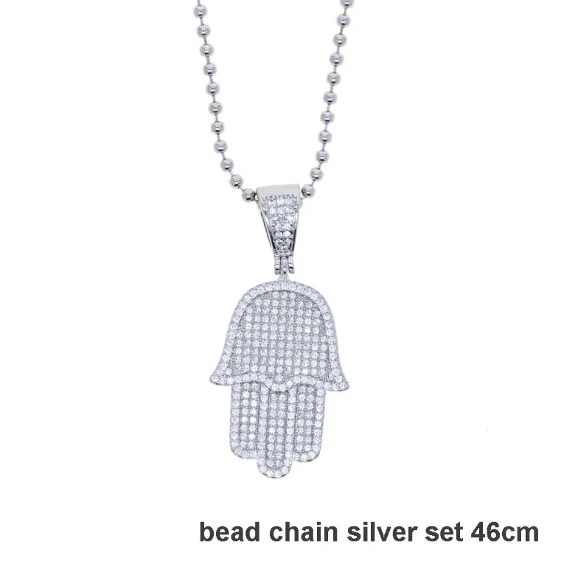 set di perline d'argento 46 cm