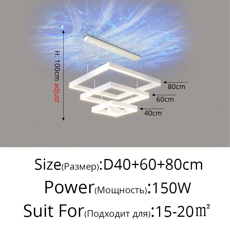 White 40 60 80CM Brightness Dimmable