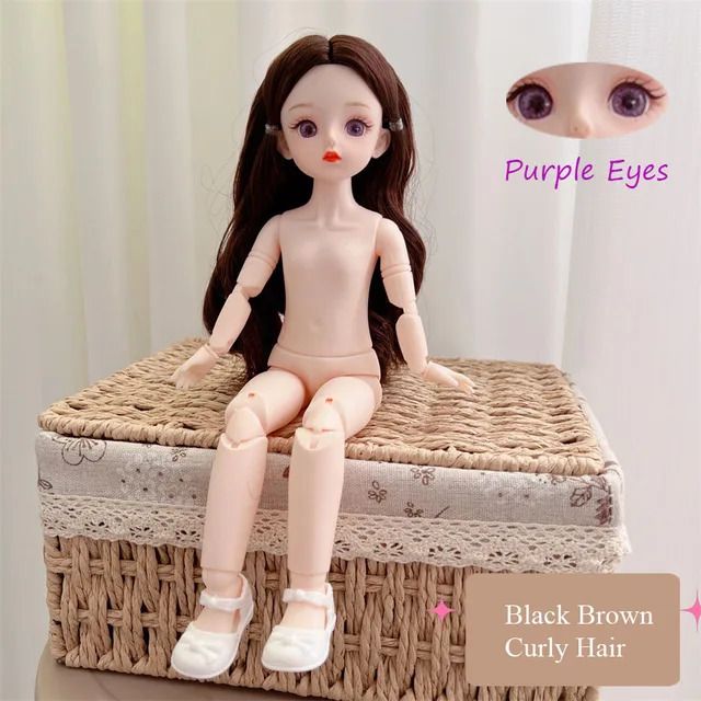 Фиолетовый и черный коричневый-кукла и туфли