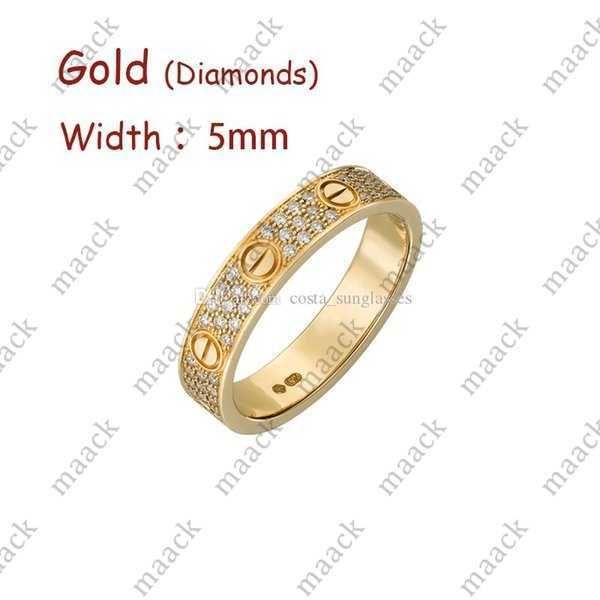 Gold (5mm)-diamonds Love Ring