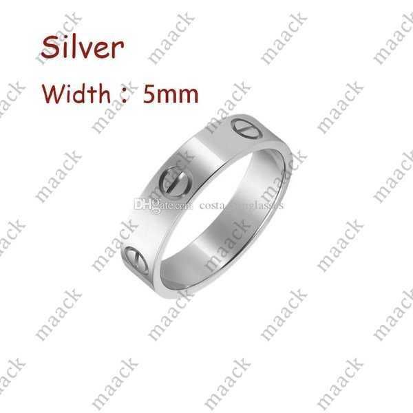 Silver (5mm)-love Ring