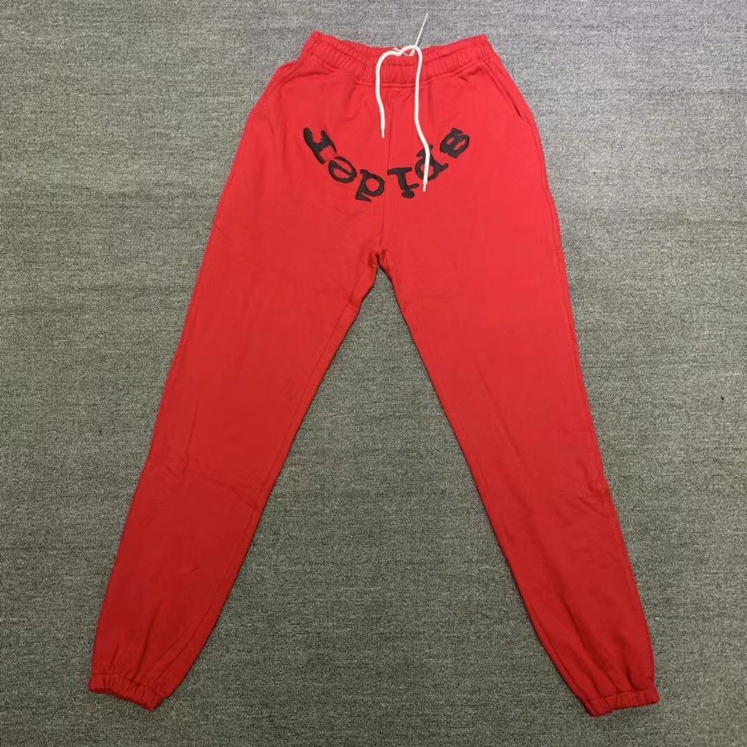 Red+black letters pants