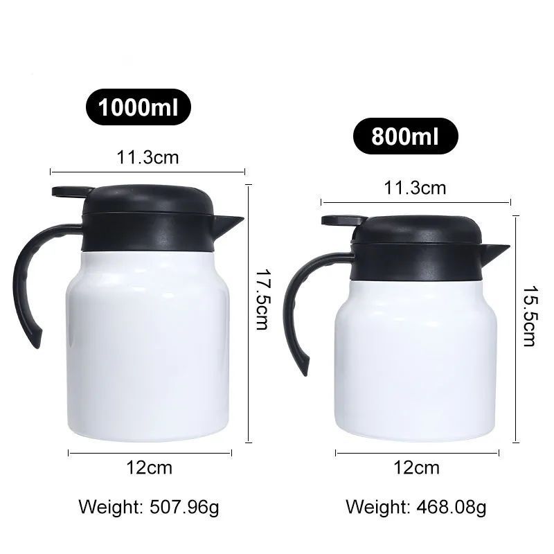 Thermos 34OZ WHT Glass Carafe, Pack of 1, white