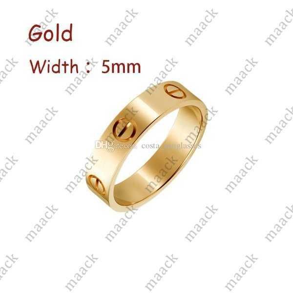 Gold (5mm)-love Ring