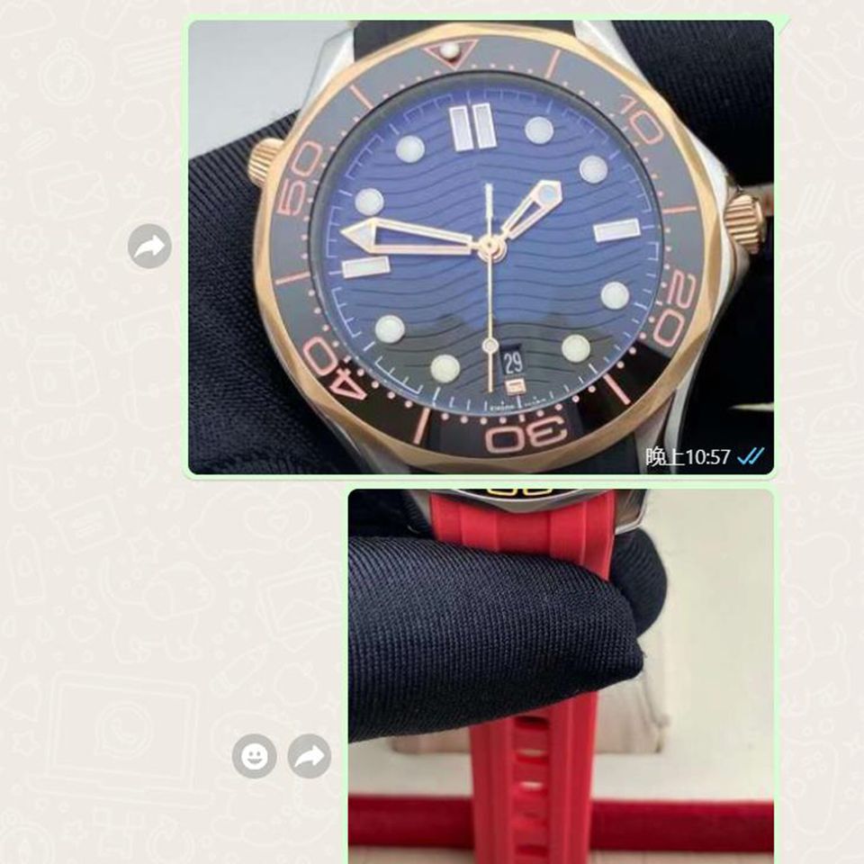 two tone rose gold red rubber strap