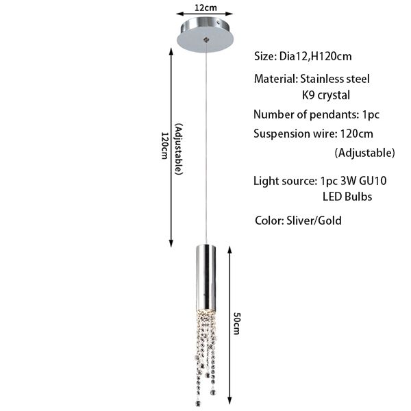 Dia12 H120cm 1light Chrome lamp body