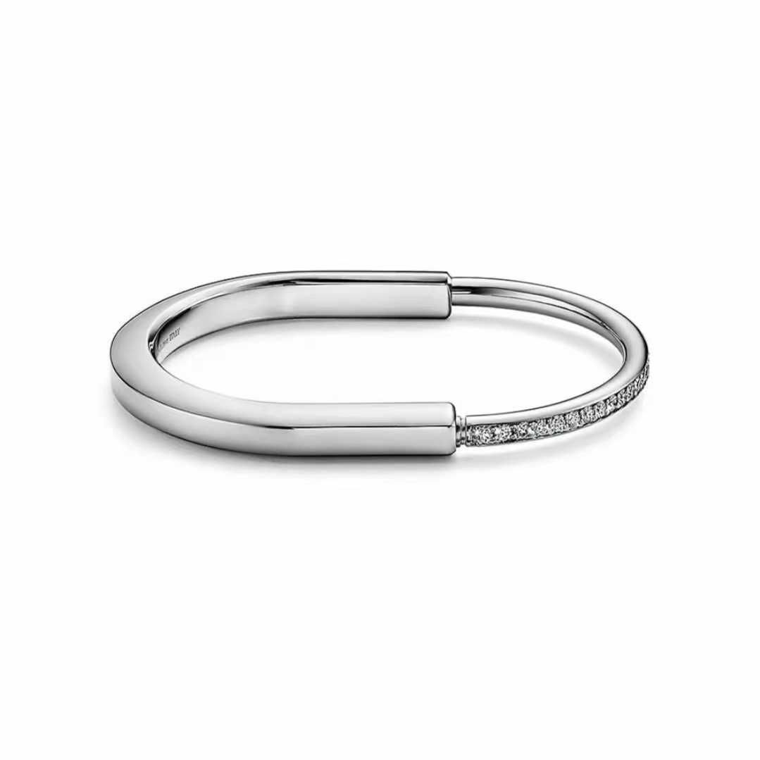 Lock Bracelet Platinum (half Diamond)