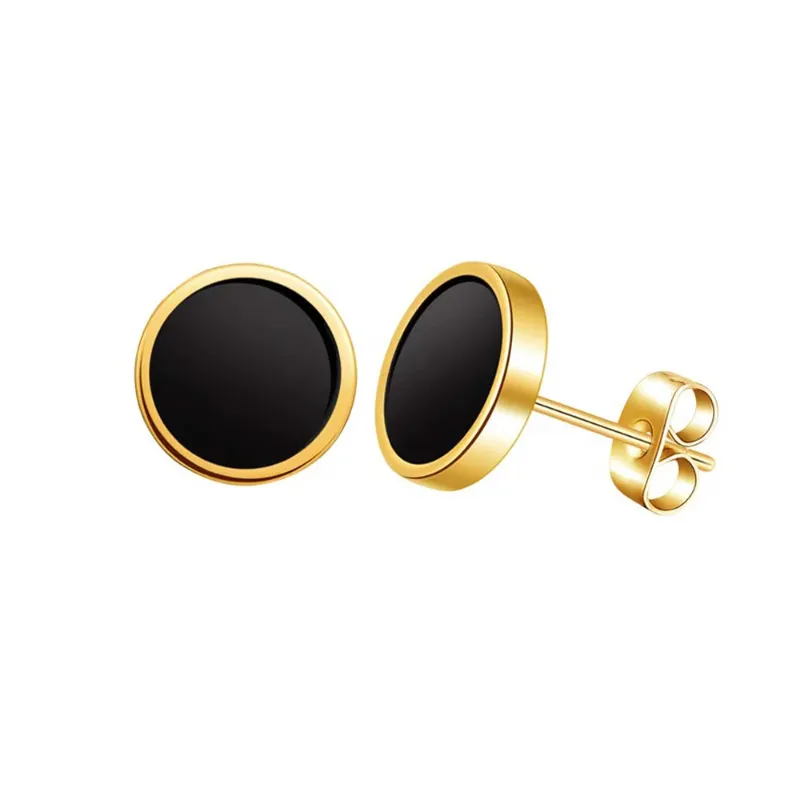 6mm 1 Pair Black Gold