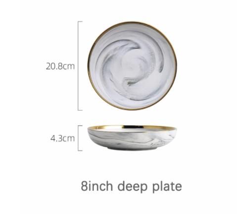 8 inch diepe plaat