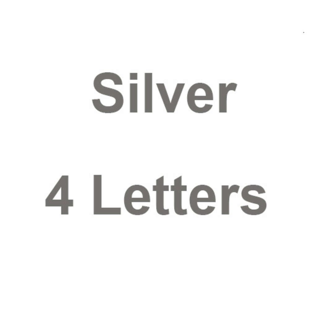 Prata 4 letras-placa de identificação-18 pol.