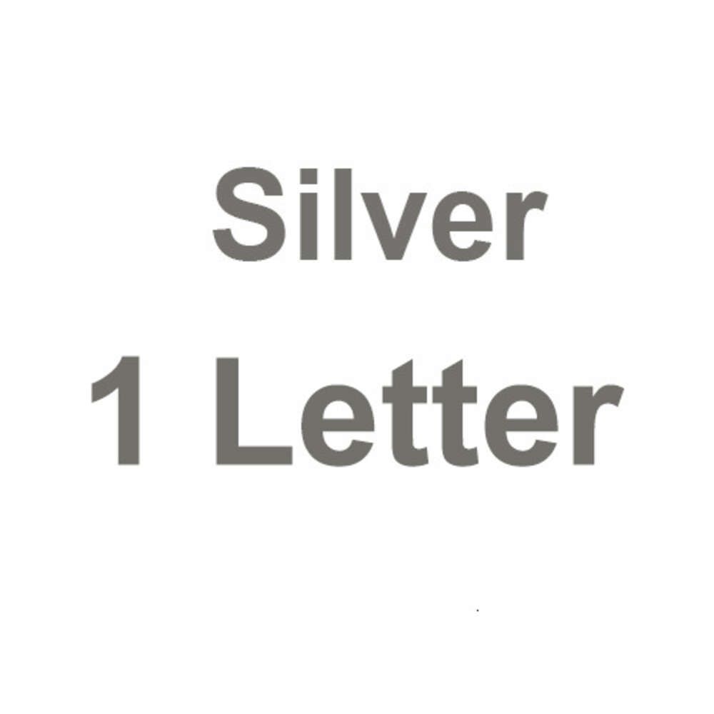 Placa de identificação de 1 letra prateada - 24 pol.