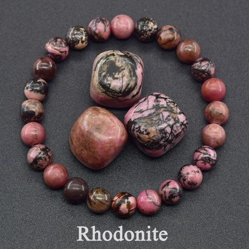 6mm pärlor 17 cm (6.69 tum) 1 Rhodonite