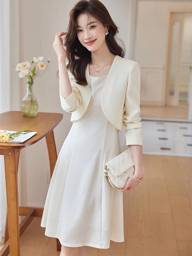 Beige Skirt Suit