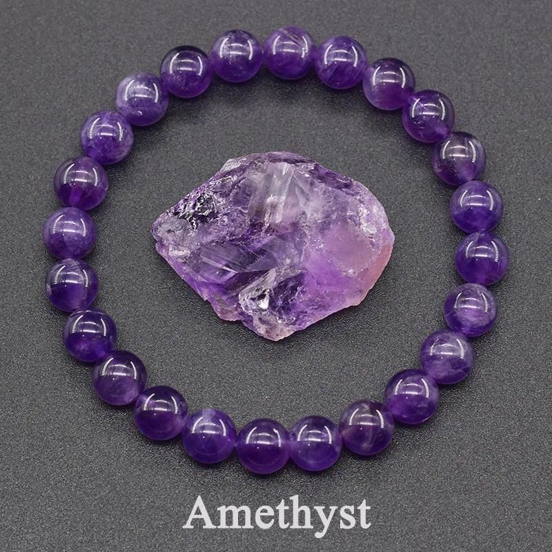 6mm Beads 17cm(6.69inch) 4 Amethyst