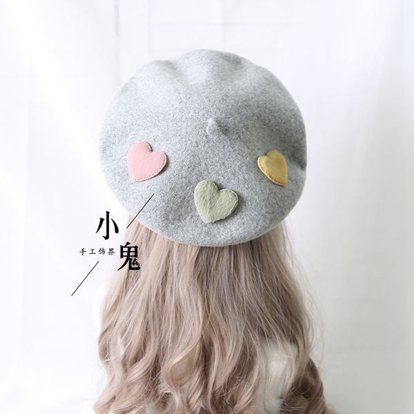 light gray beret