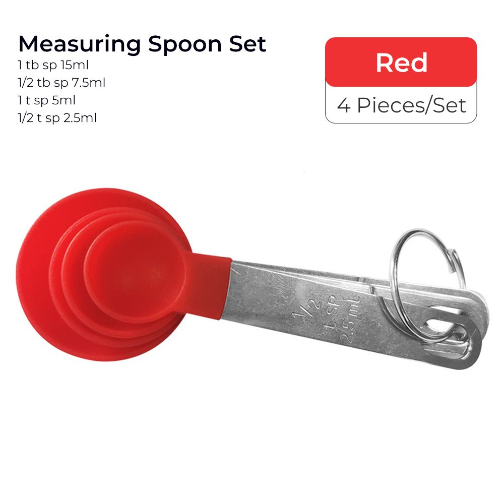 4pcs Red Spoon