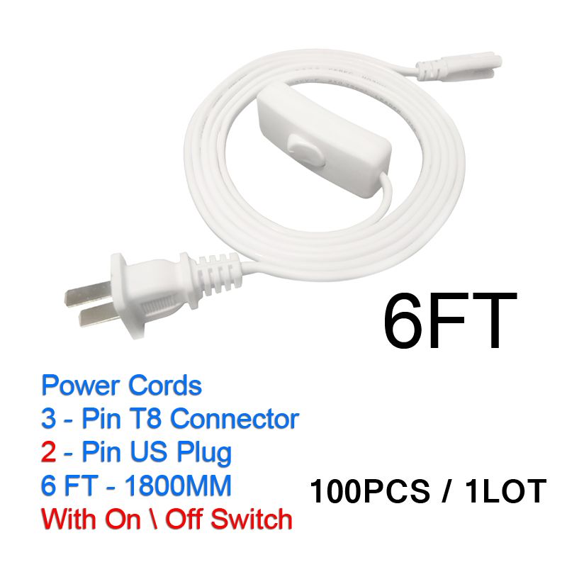 6FT 2PIN US Power Cords With Switch
