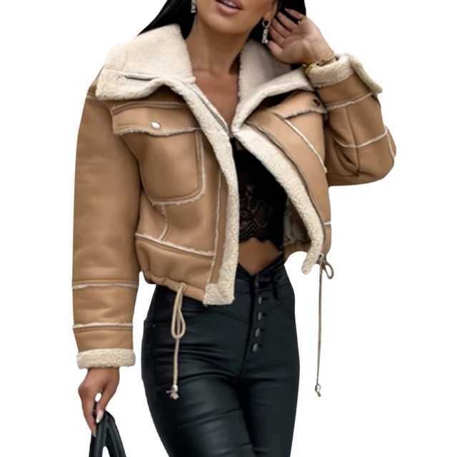 faux fur dark khaki