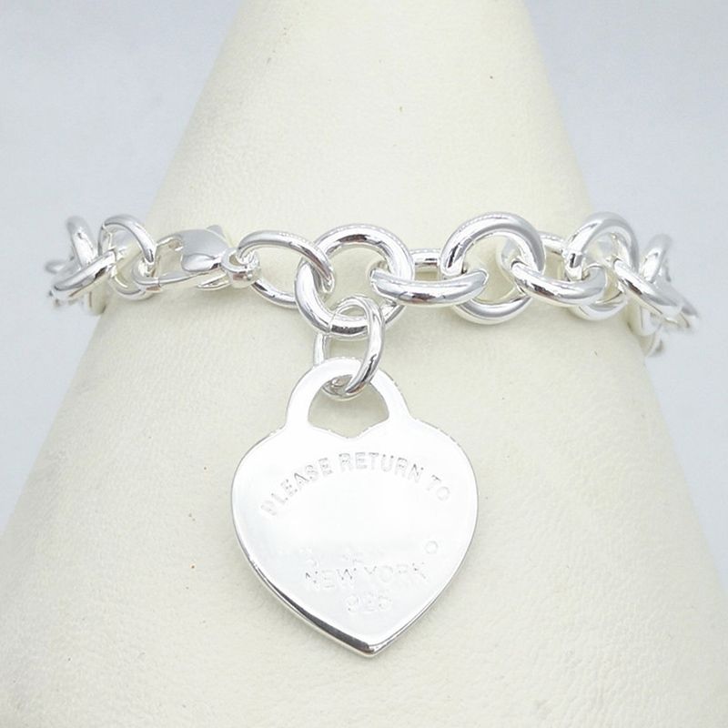 Silver Tag Heart-17cm