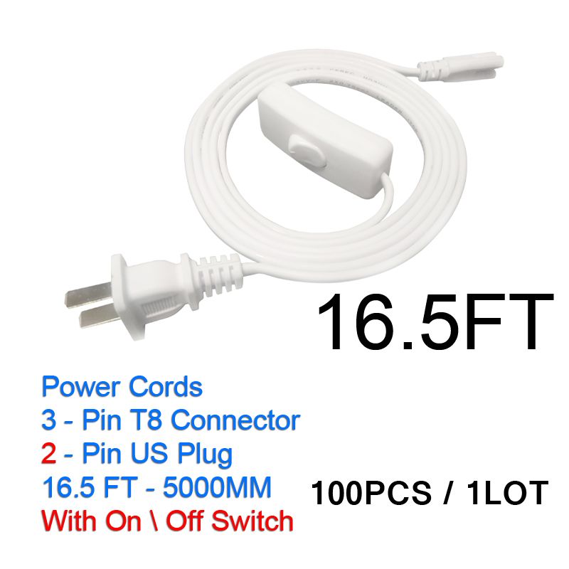 16.5FT 2PIN US Power Cords With Switch