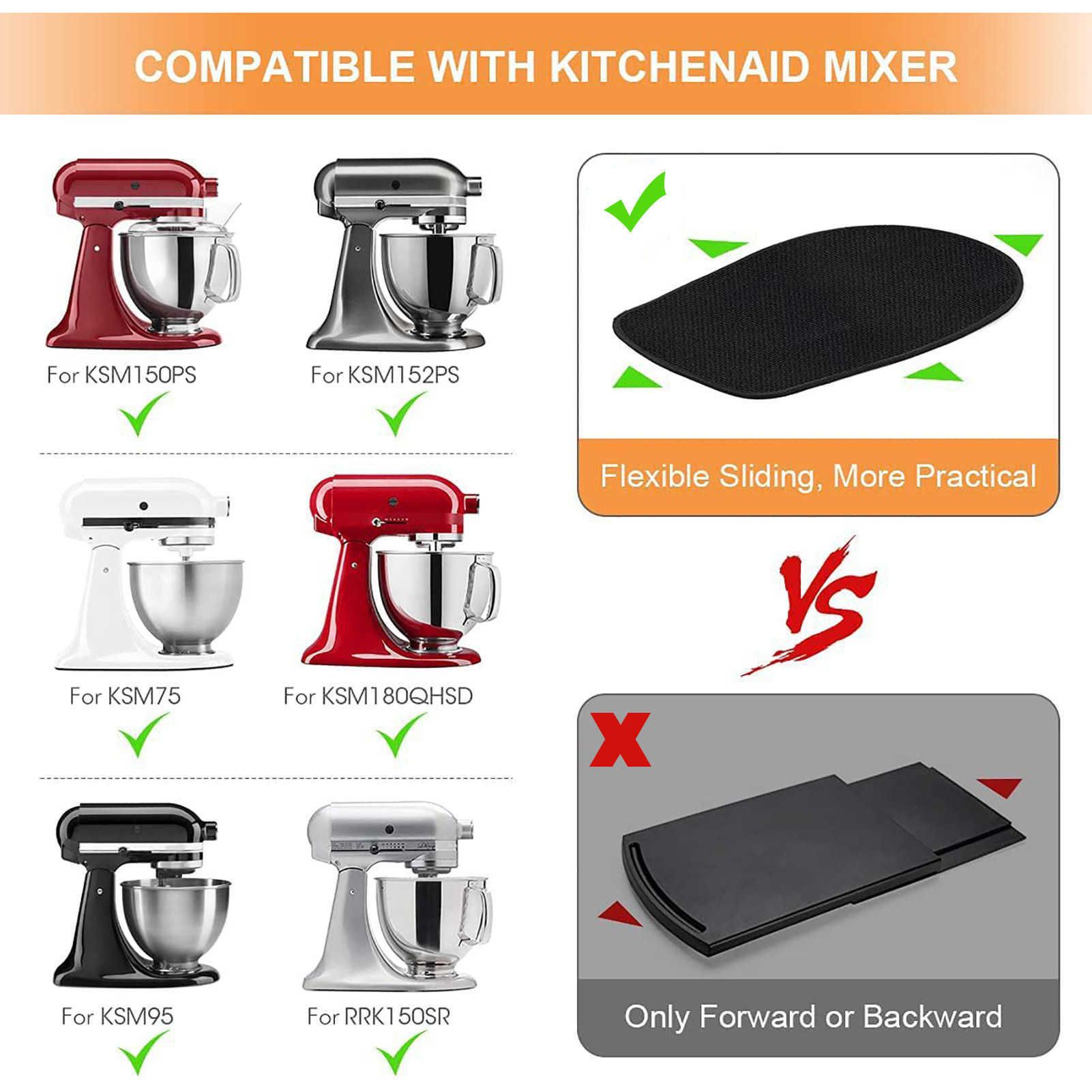Mixer Slider Mat for Kitchenaid 6.5-8 Qt Tilt Head Stand Mixer Rubber Move  Matting for Classic Series, Black 