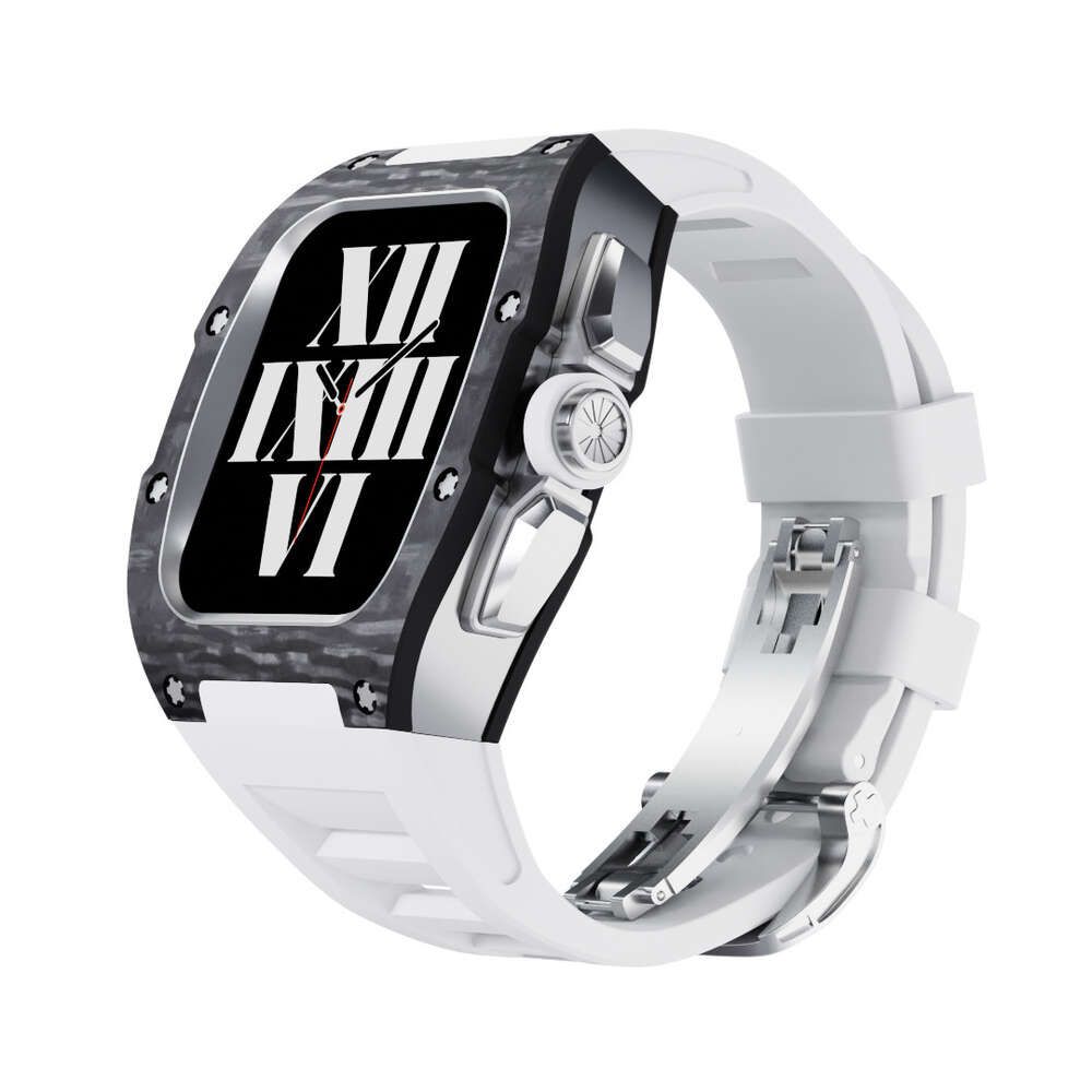 1) Witte horlogeband zilveren gesp-voor