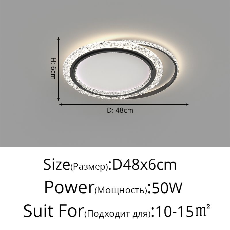 Um preto d48x6cm 50w 3 cores sem controle remoto