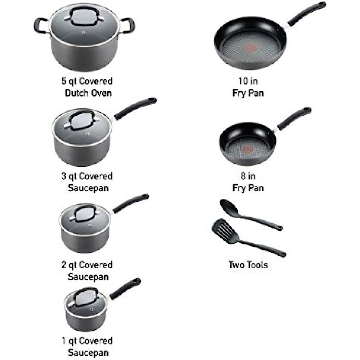 T-FAL T-fal Culinaire Nonstick Cookware, 2 piece Fry Pan Set, 8