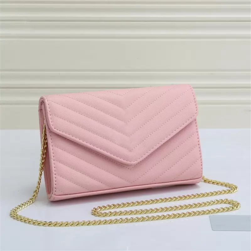 #3-light pink with gold chain