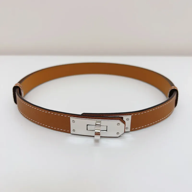 brown silver buckle