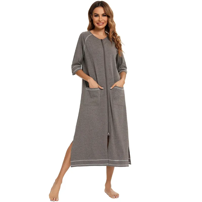 gray nightgown