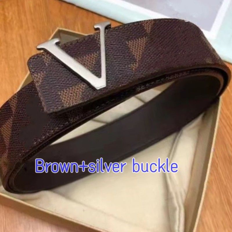 Brown and silver buckle