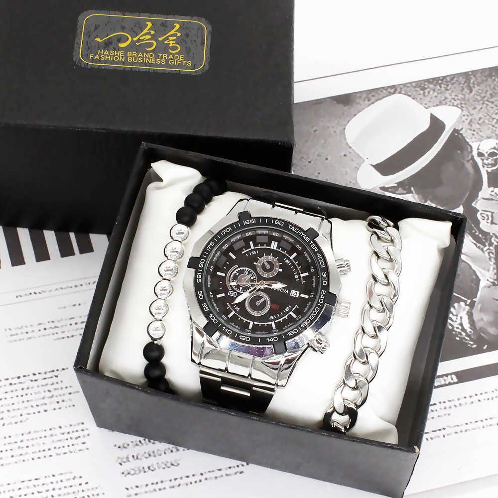 Silver Watch+2 Bracelets+gift Box