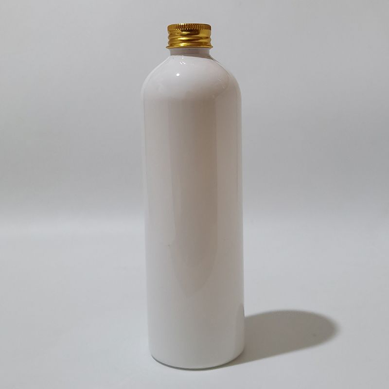 400 ml witte fles goud plastic