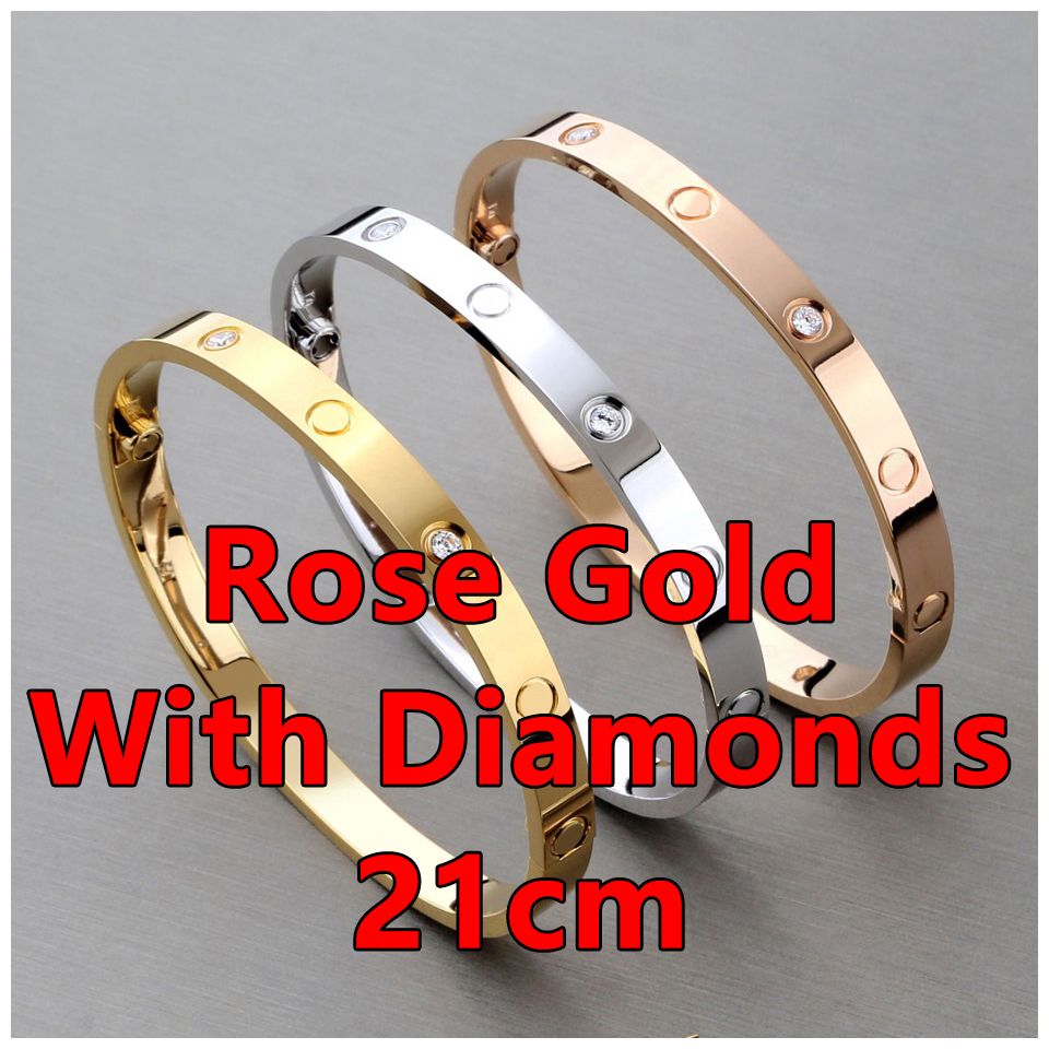 Roségouden armband met diamanten 21 cm