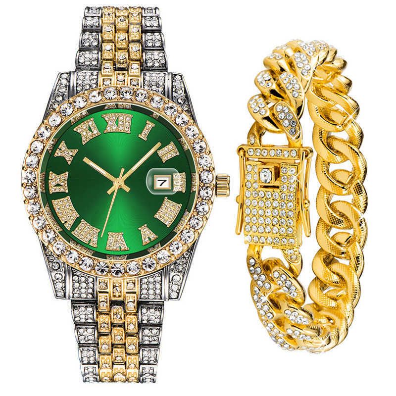 green face (watch+gold bracelet)