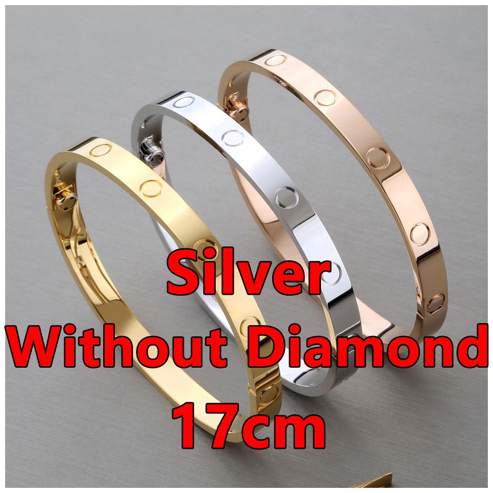 Silver Bracelet Without Diamonds 17cm