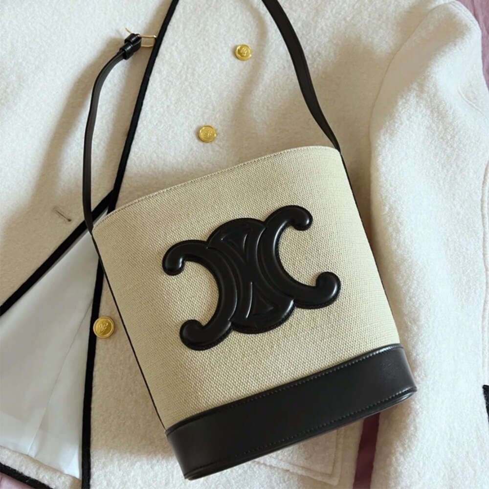 White canvas with black leather