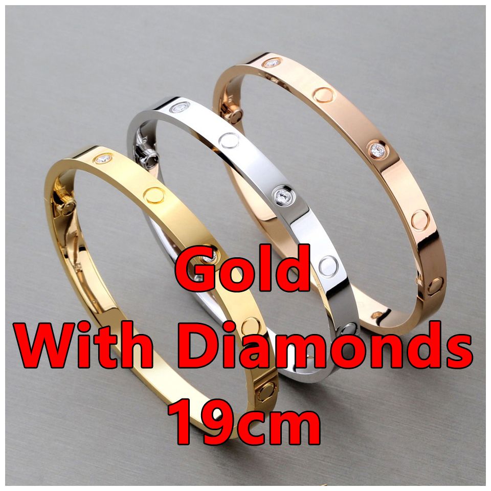 Gold Bracelet With Diamonds 19cm