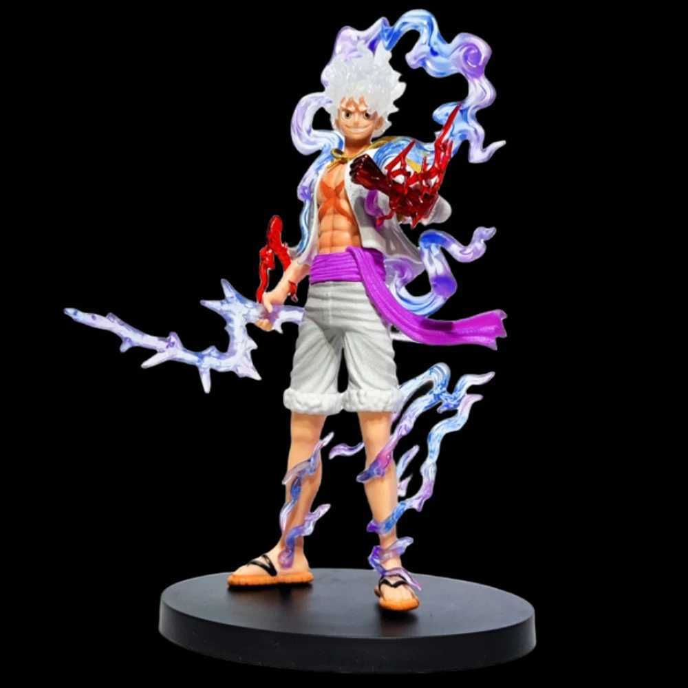 One Piece Figures Luffy 19cm Nika Sun God Gear 5 Anime Action Figures Pvc  Statue Model Doll Ornament Collectible Kid Gift Toys(no box)(Nika Luffy) 