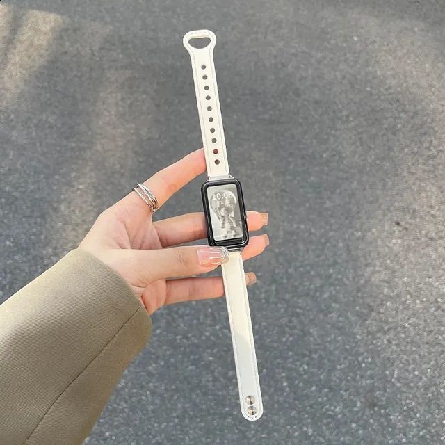 Milk White-Huawei Band 6-Silver Connec