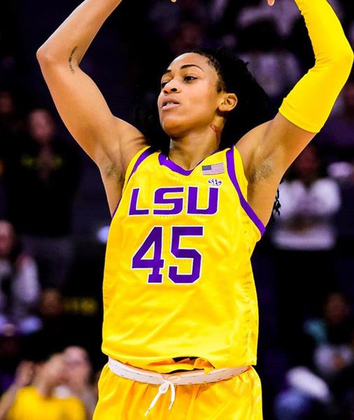 2023 Women LSU Tigers Basketball Jersey Angel Reese Last Tear Poa