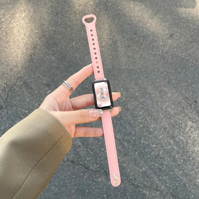 Pink-Huawei Band 6-Black Connector