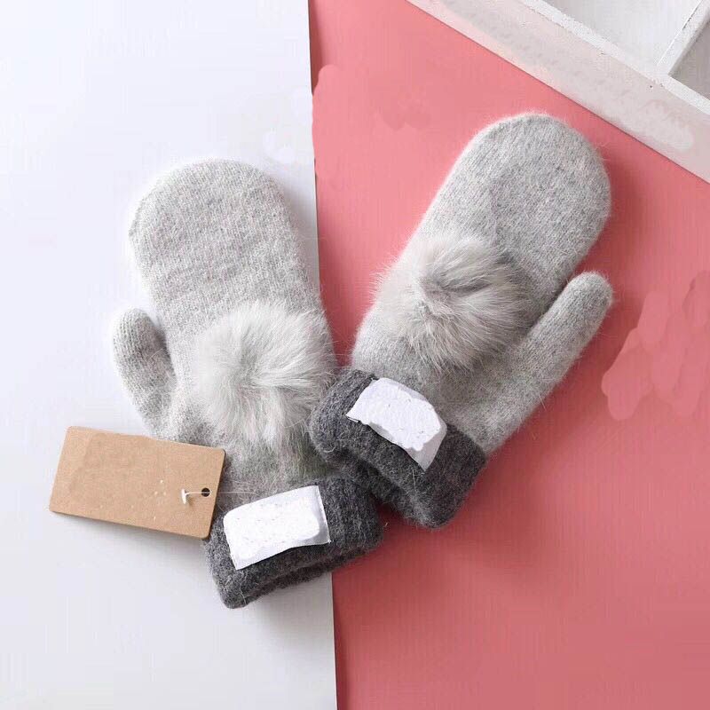 Gants en velours de coton gris clair