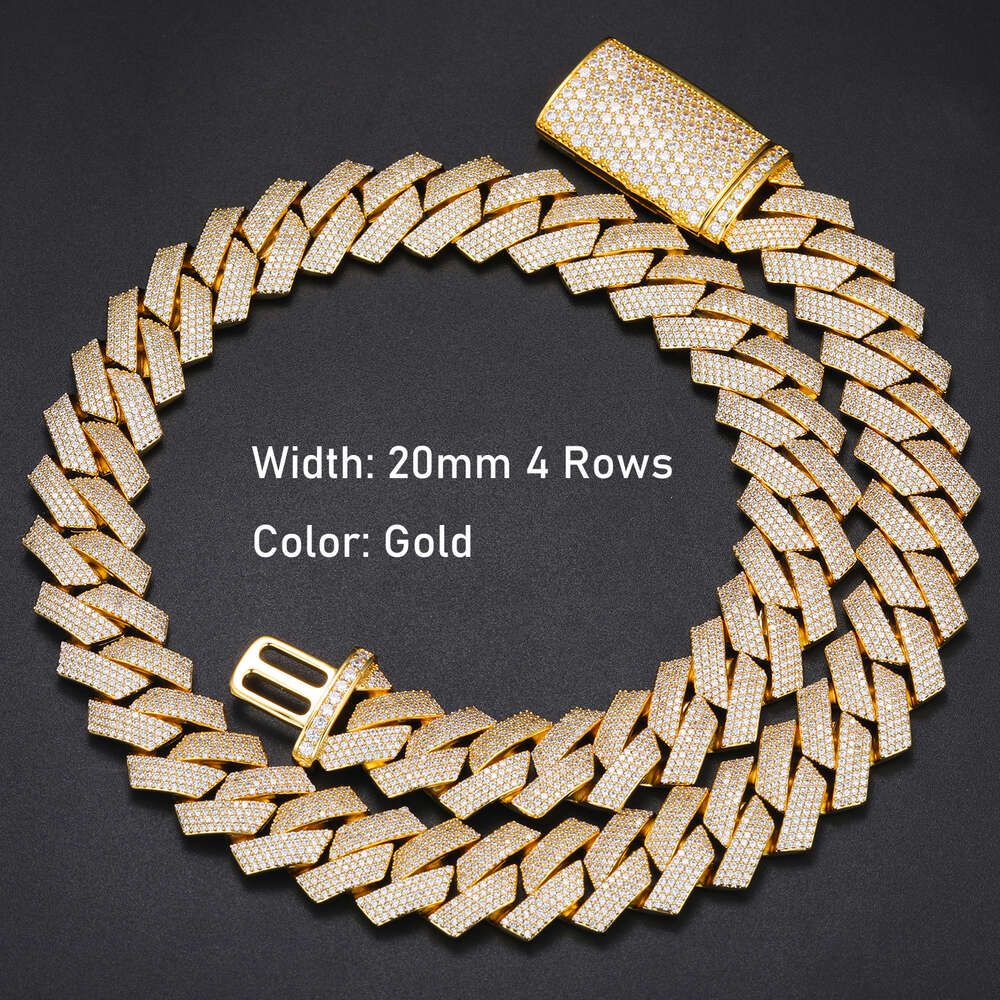 20mm 4 rangées-or-8 pouces (bracelet)