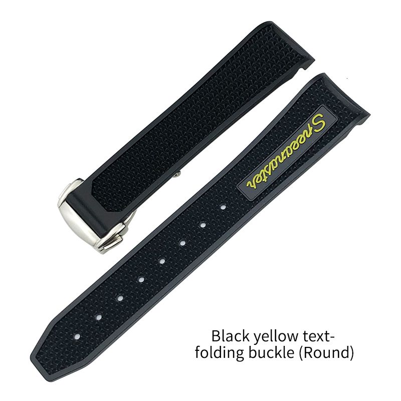 Black Yellow 1-Silver Buckle.-19mm