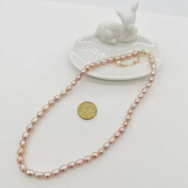 6mm rosa oval-45cm