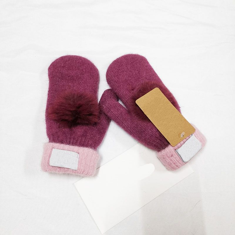 Gants en velours de coton violet